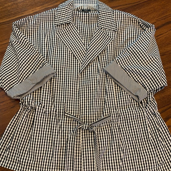 Talbots Jackets & Blazers - Talbots Gingham 3/4 Sleeve Jacket Size 2X